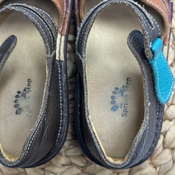 Spring Step Pebbled Leather Wedge Baby Jane Lolita Folk Boho Cottage. Bumblebee - Picture 6 of 8